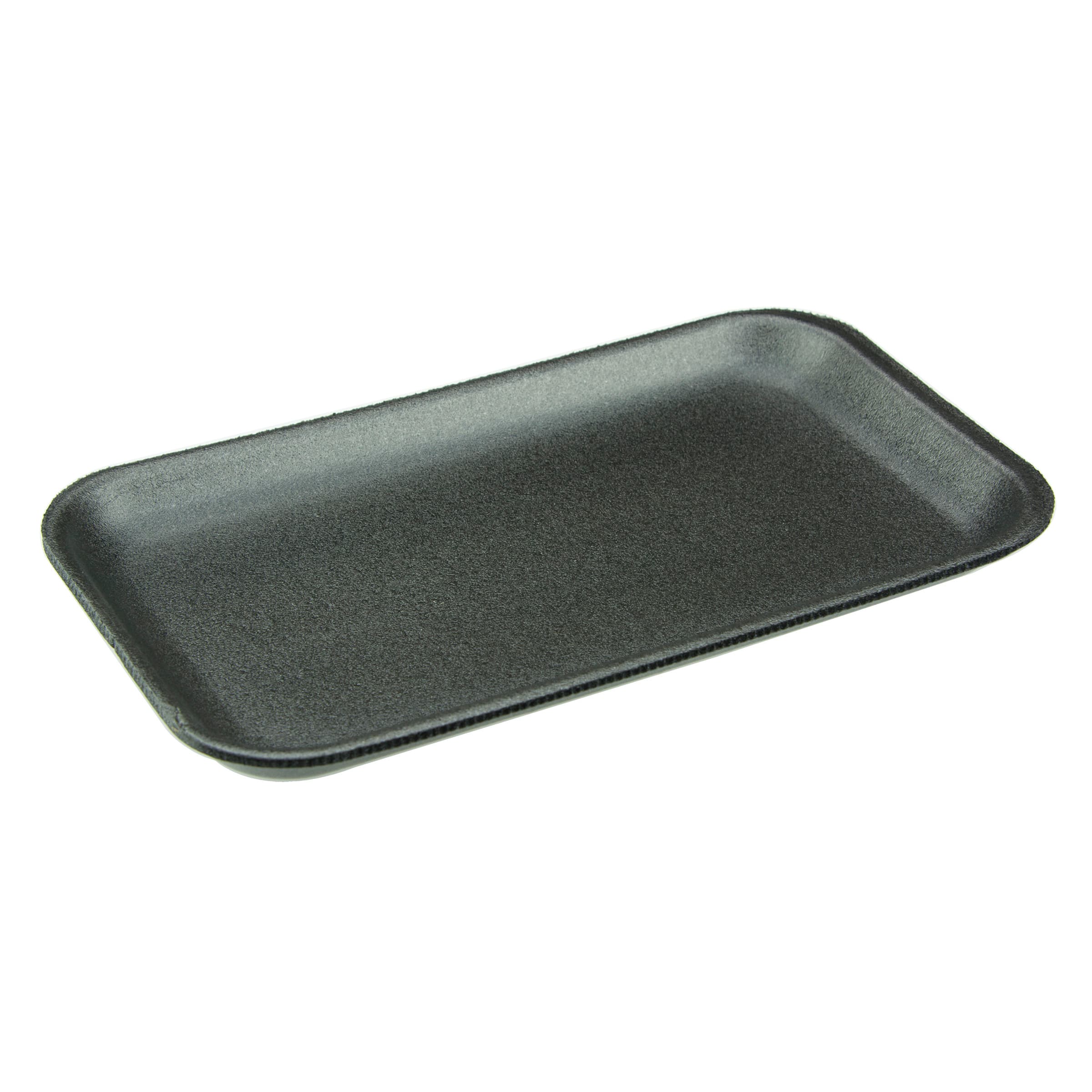 17S Meat Tray 8.3X4.8X0.65 IN Polystyrene Foam Black Rectangle 1000/Case