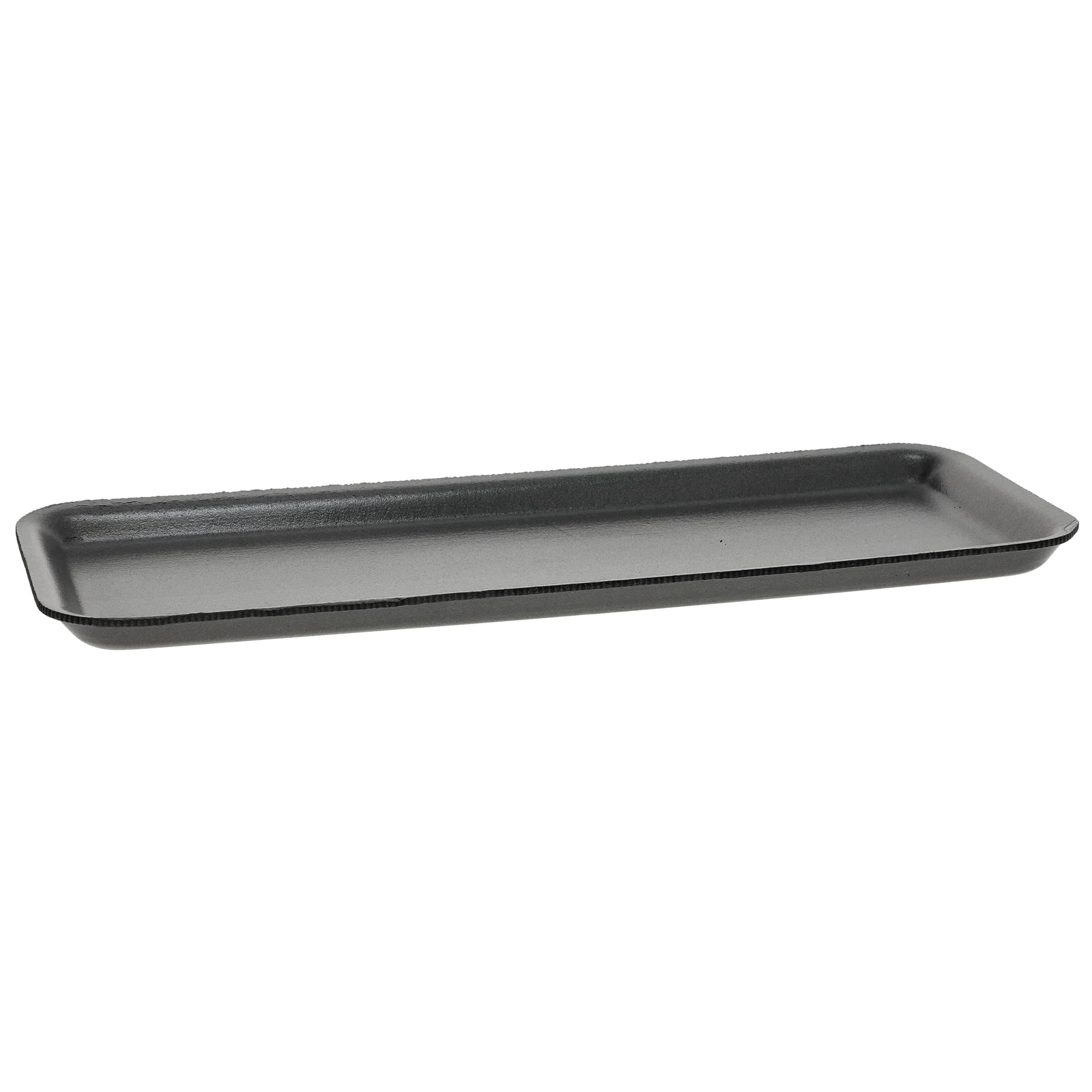 Supermarket Tray 14.625X5.625X0.67 IN Polystyrene Foam Black Rectangle 250/Case