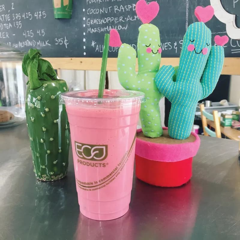 GreenStripe® Lid Flat PLA Translucent For 9-24 OZ Cold Cup With Hole 1000/Case