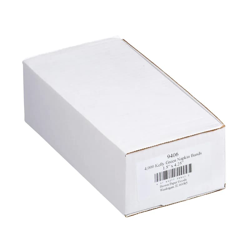 Napkin Bands 4.5X1.5 IN Kelly Green 4000/Case