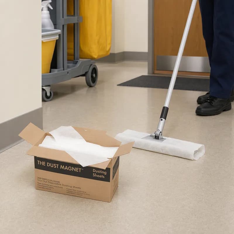 Dust Mop Tan White Disposable 200/Box