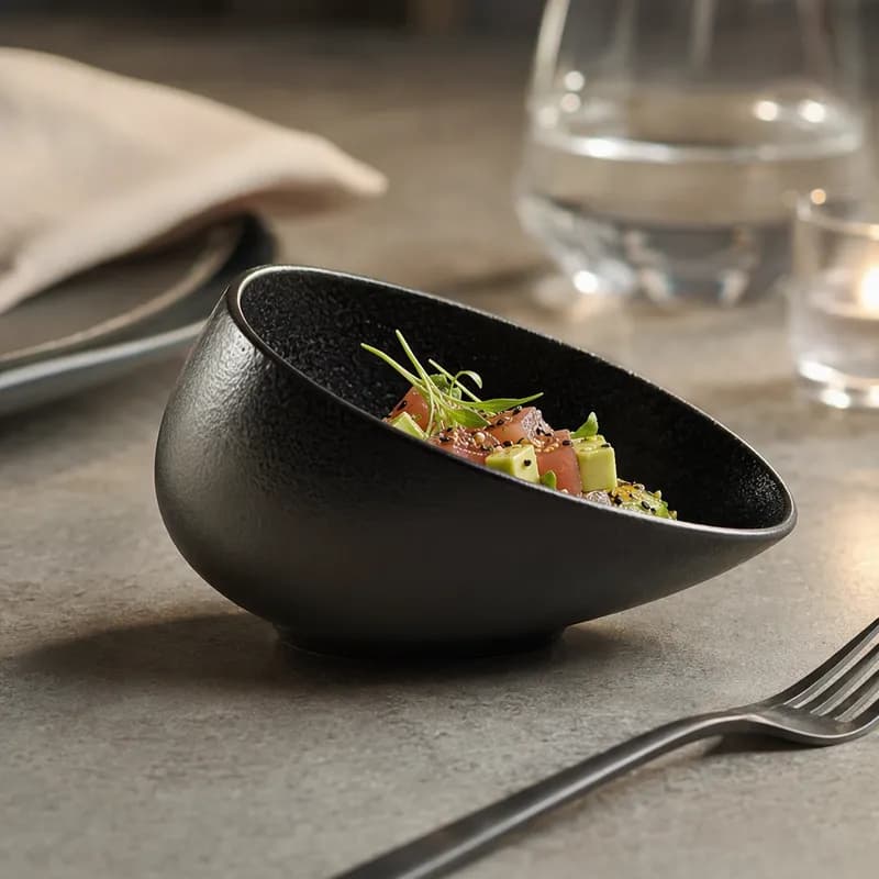 Orbit Collection Cave Bowl 5.75 IN Porcelain Black 36/Case