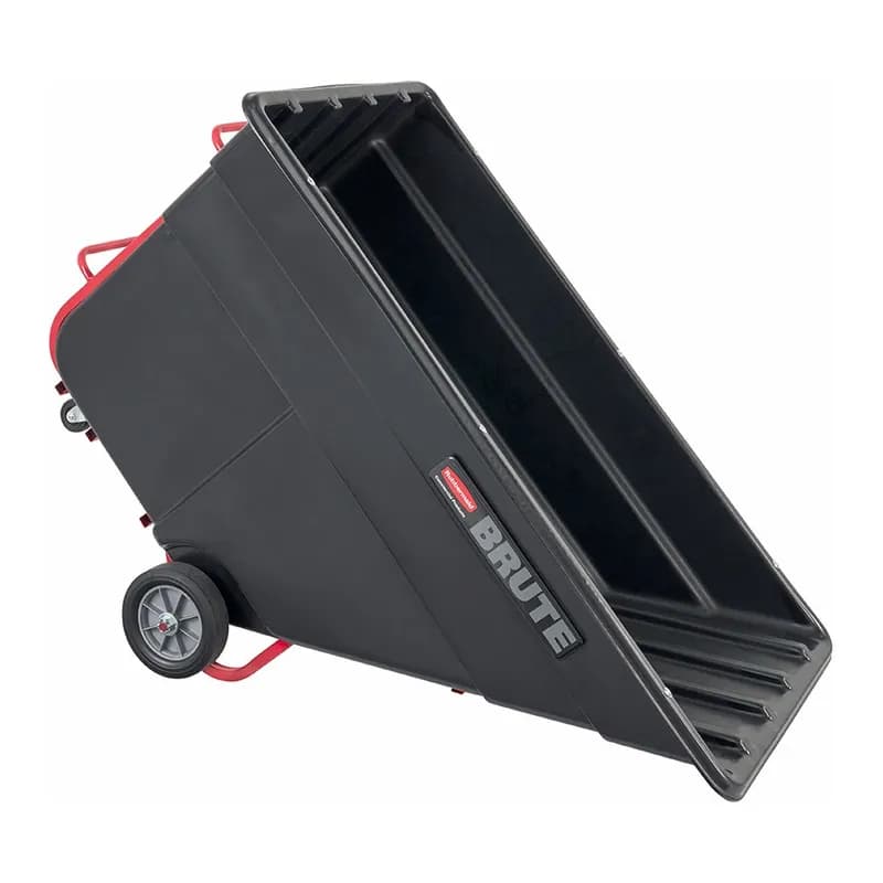 Brute® Utility Tilt Truck 48X84X50.5 IN 2 Cubic Yard 2300 LB Black Red Heavy Duty FDA Approved Rotomolded 1/Each