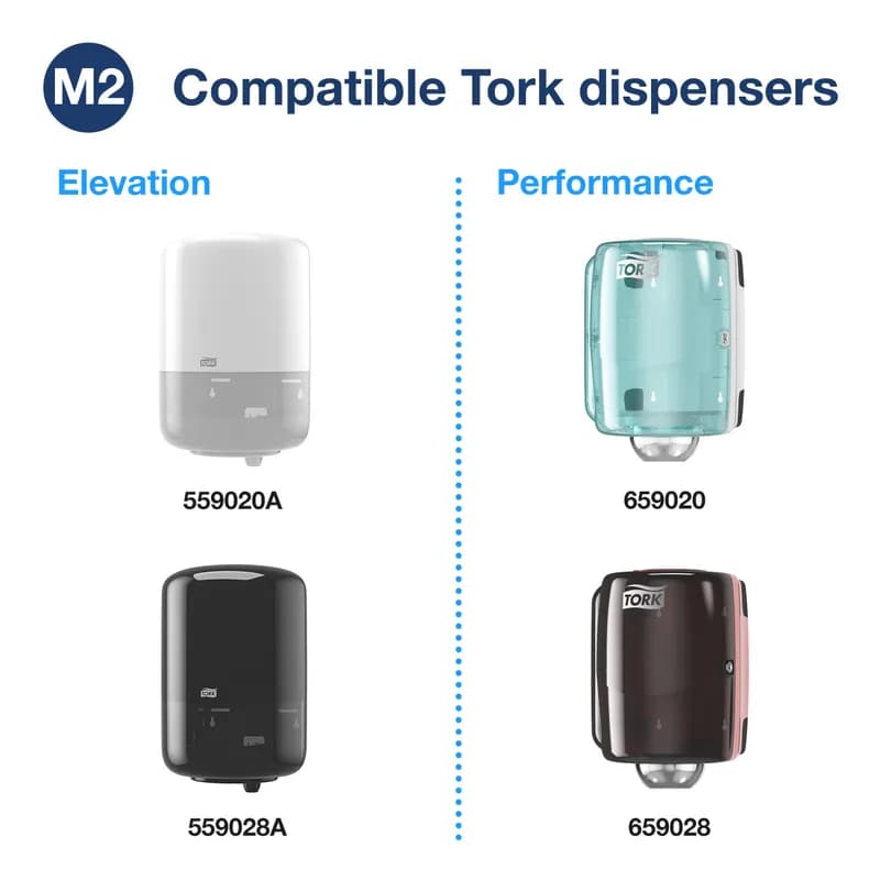 Tork Roll Paper Towel M2 11.8X7.6 IN 590 FT White Centerfeed Refill 600 Sheets/Roll 6 Rolls/Case 3600 Sheets/Case