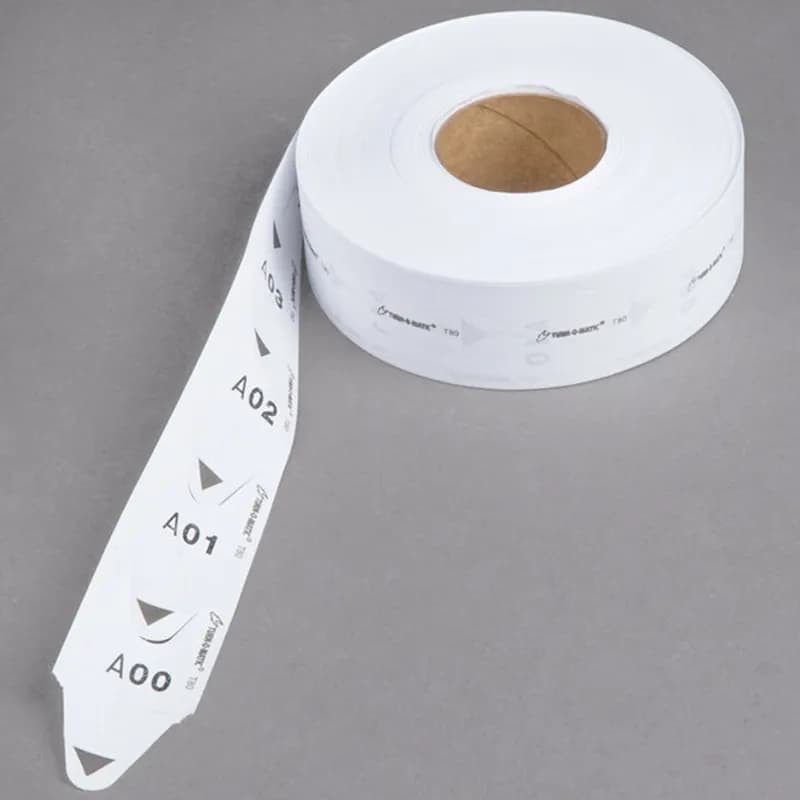 Turn-O-Matic® T80 Take-A-Number Ticket White 3000 Count/Roll 30 Rolls/Case