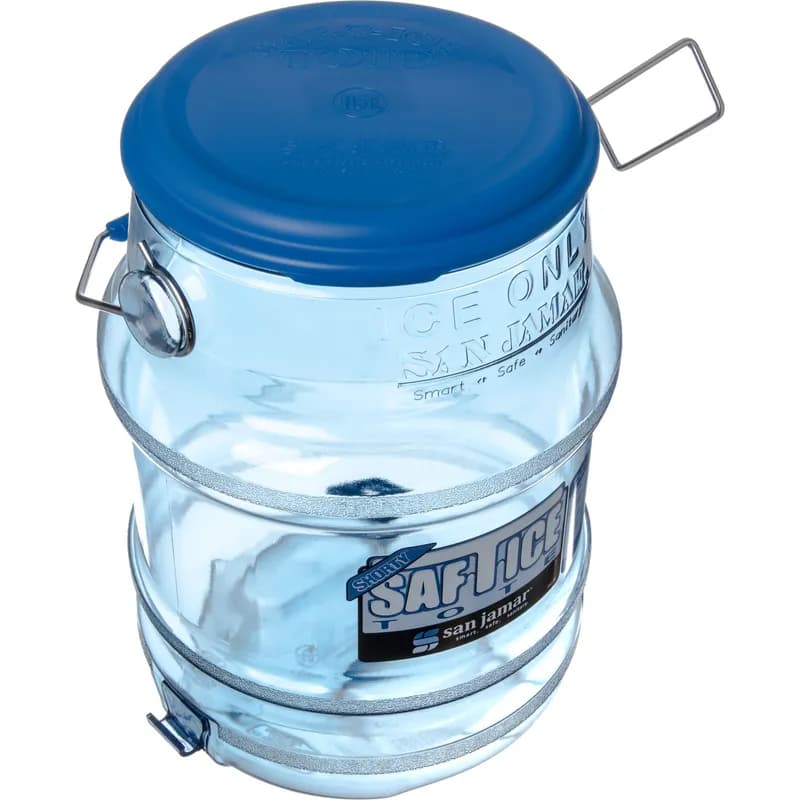 San Jamar Lid Saf-T-Ice® 5 and 6 GAL Ice Totes Plastic Snap-Tight 1/Each