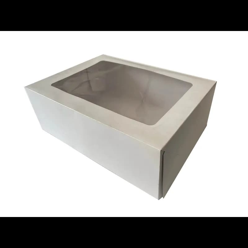 Cake Box 1/4 Size White With Window 100/Case