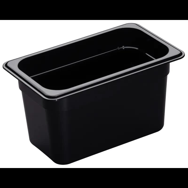 Camwear® Food Pan 1/4 Size 6 IN Black PC 1/Each
