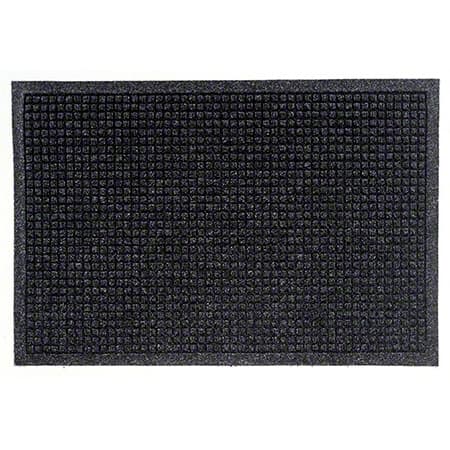 WaterHog® Squares Fashion Carpet Floor Mat 48X72 IN Charcoal With Cleated Backing 1/Each