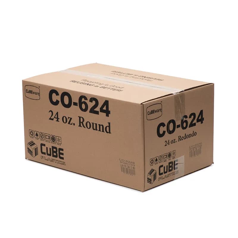 Take-Out Container Base & Lid Combo 24 OZ Plastic Round 150/Case