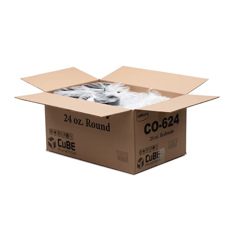 Take-Out Container Base & Lid Combo 24 OZ Plastic Round 150/Case