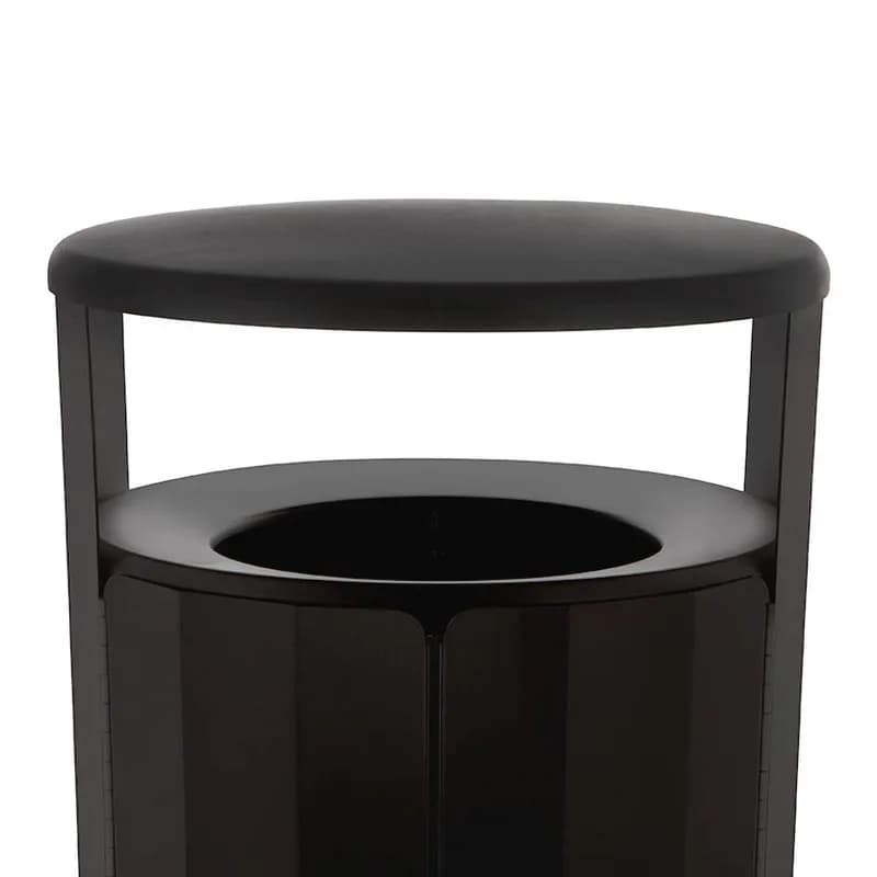 Resist® Waste 1-Stream Outdoor Trash Receptacle 29.16X29.16X49.94 IN 45 GAL Black Round Metal 1/Each