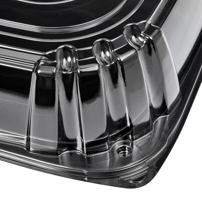 Victoria Bay Serving Tray Base & Lid Combo 16X16X4.56 IN PET Black Clear Square Freezer Safe 25/Case
