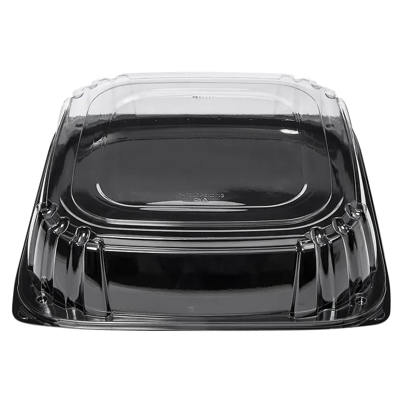 Victoria Bay Serving Tray Base & Lid Combo 16X16X4.56 IN PET Black Clear Square Freezer Safe 25/Case