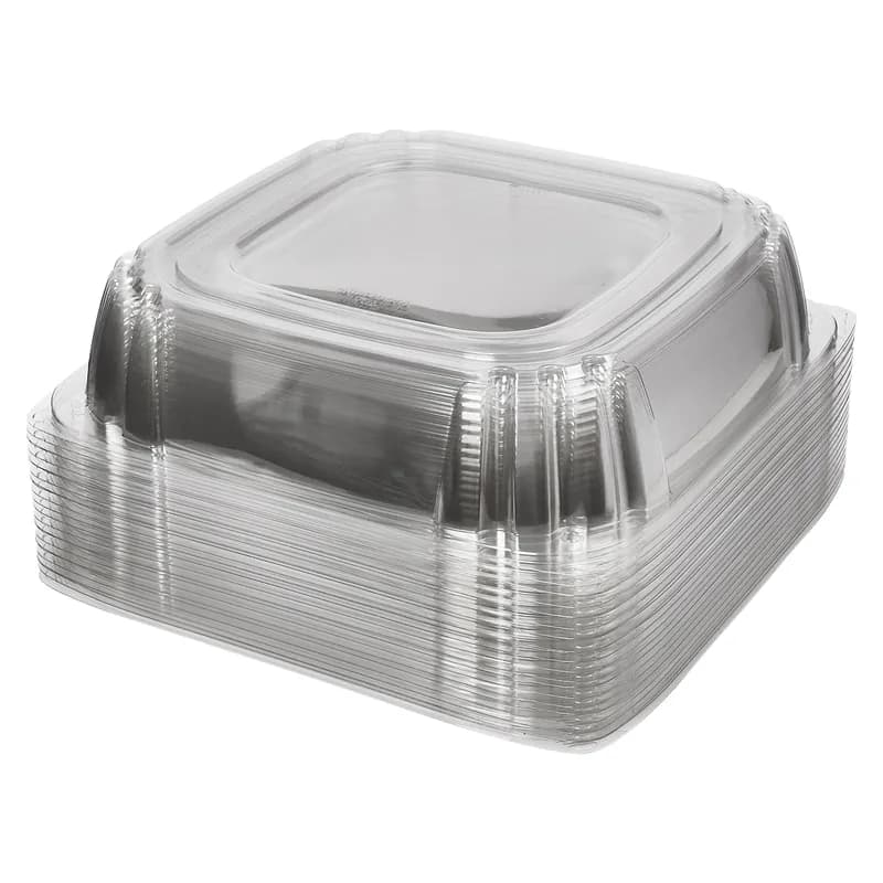 Victoria Bay Serving Tray Base & Lid Combo 16X16X4.56 IN PET Black Clear Square Freezer Safe 25/Case