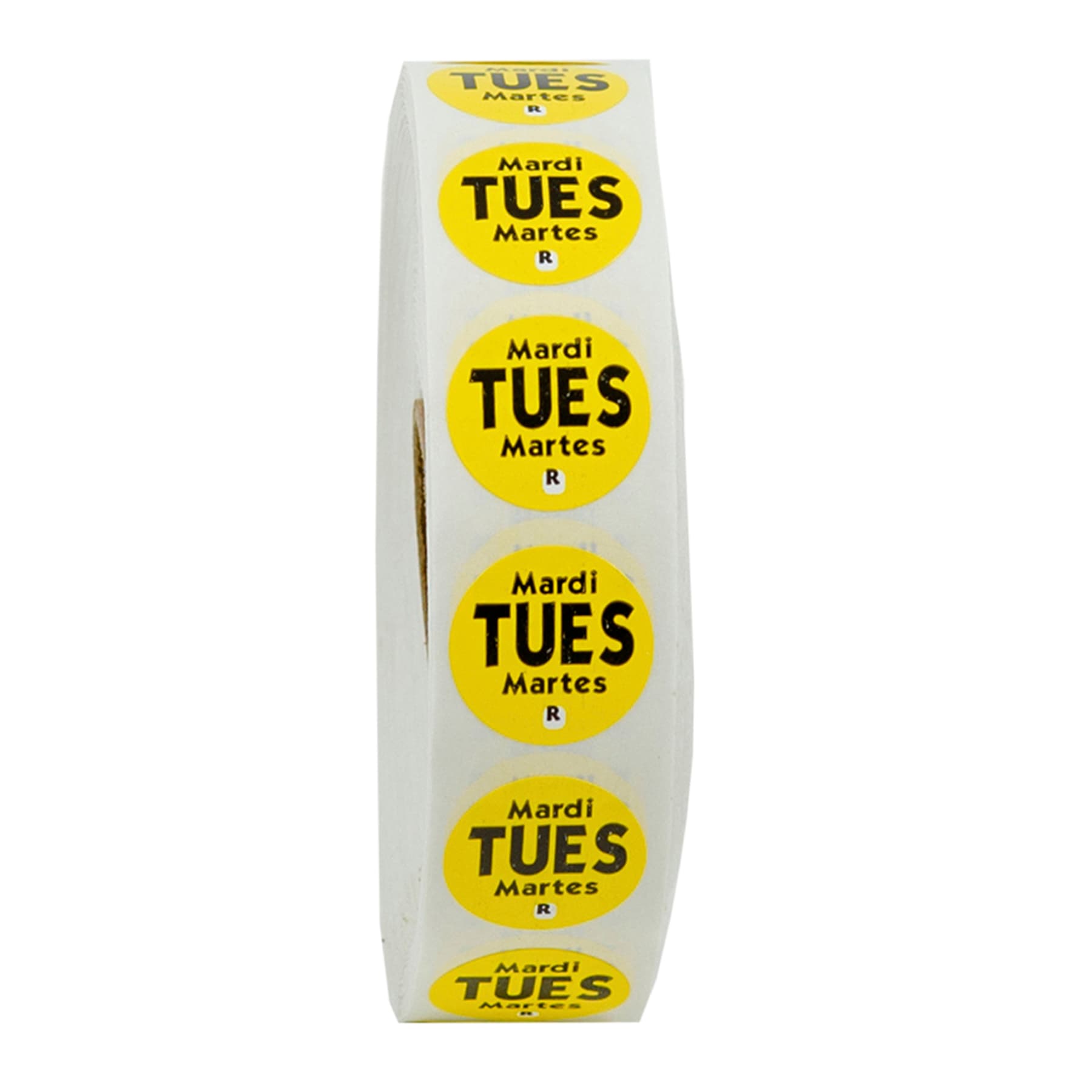 Label 0.75 IN Tuesday Round Removable Trilingual 2000/Roll