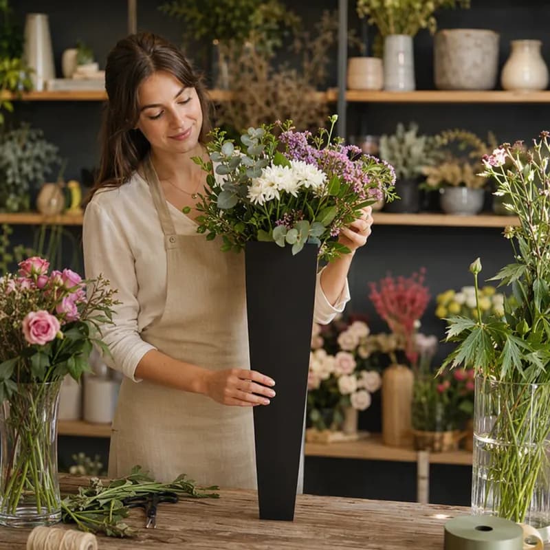 Floral Bag 16X6+1 IN Black Sleeve 250/Box