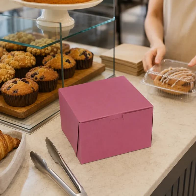 Bakery Box 7X7X4 IN Paperboard Strawberry Corner Lock 1-Piece 200/Bundle