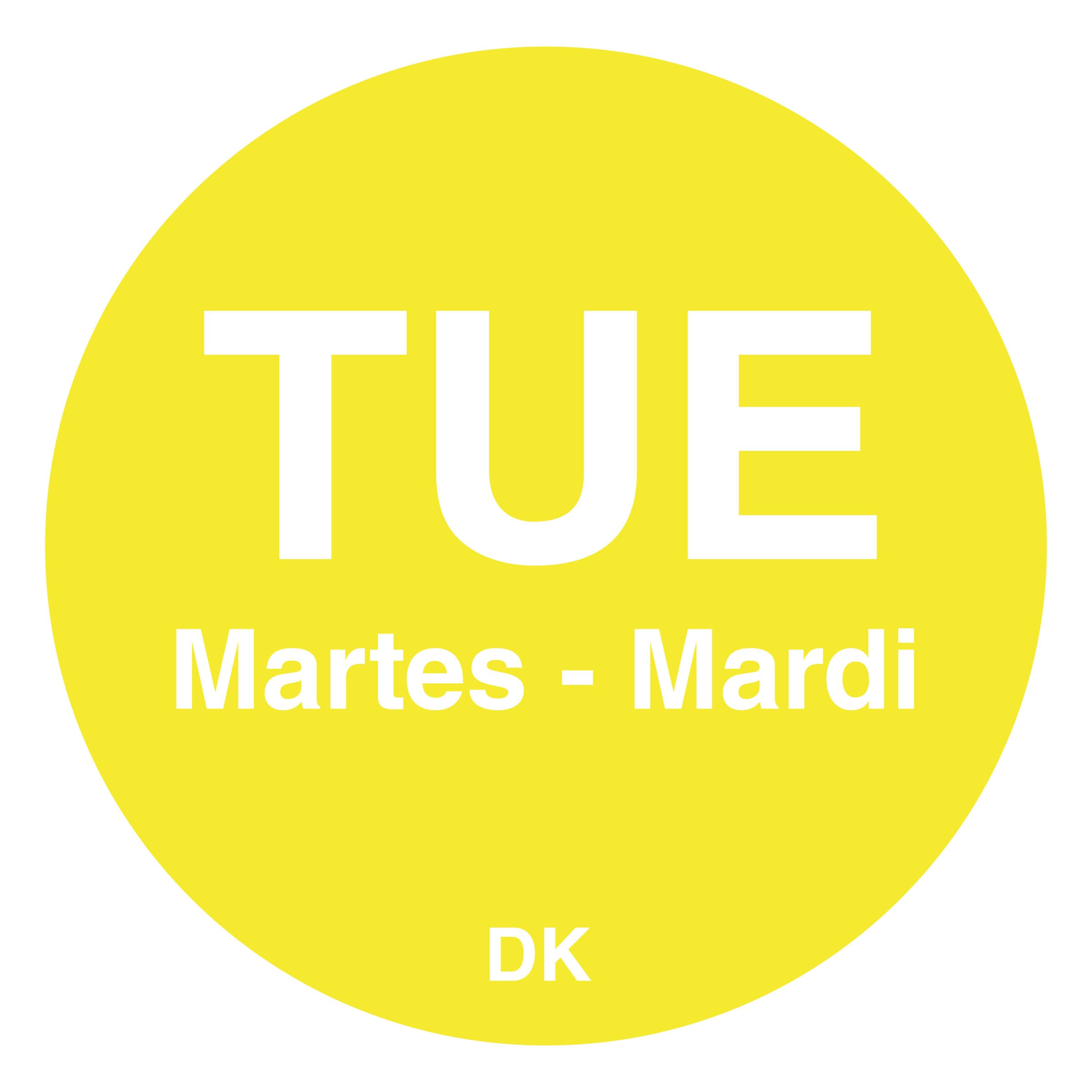 DuraMark Tuesday Label 0.75 IN 2000/Roll
