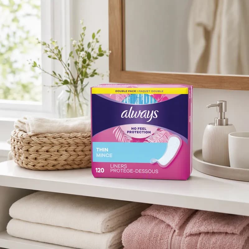 Always® Pad Regular Absorbency Thin 120/Pack