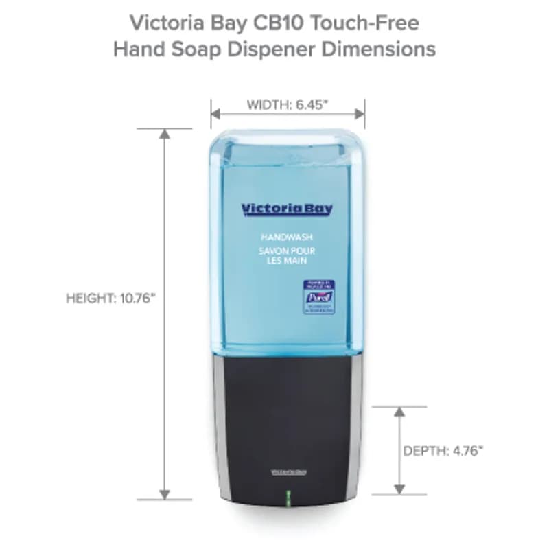 Victoria Bay Soap Dispenser 1200 mL Graphite Automatic VB10 1/Case