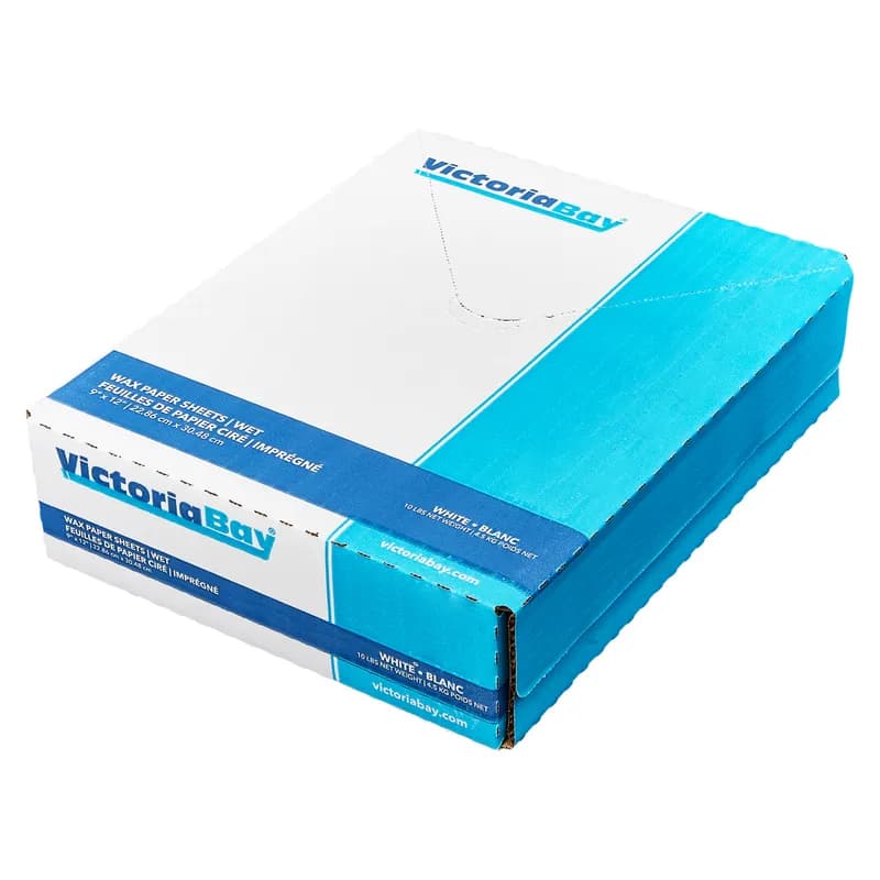 Victoria Bay Sheet 9X12 IN Wet Wax Paper White Microwave Safe Freezer Safe 10 LB 4 Packs/Case
