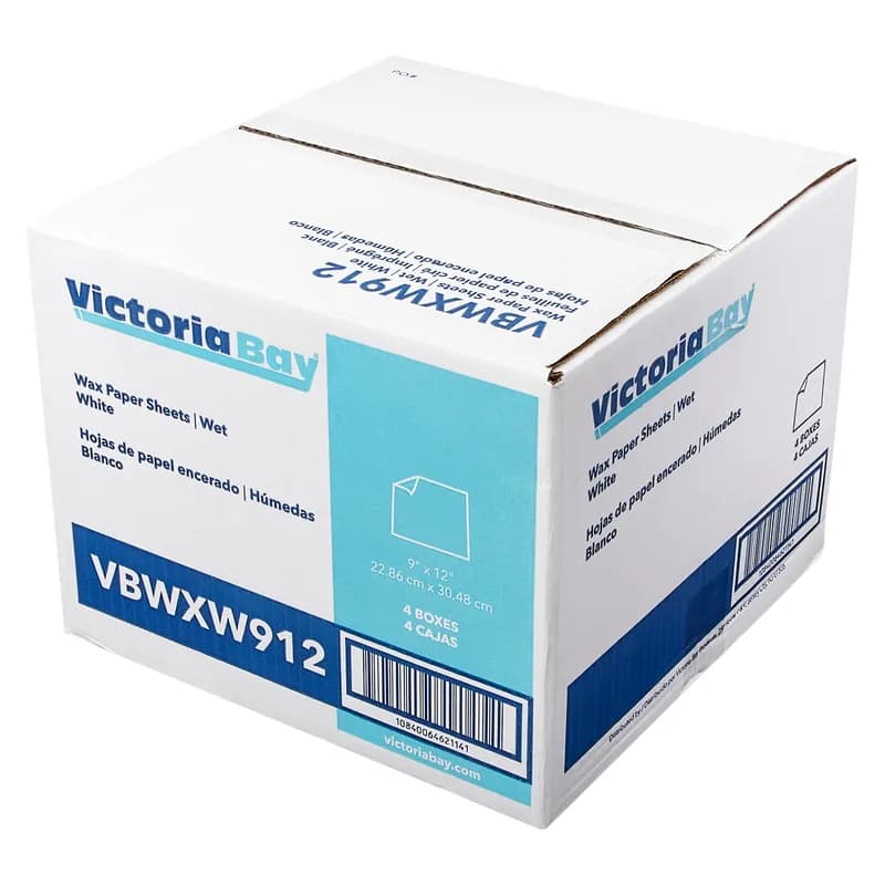 Victoria Bay Sheet 9X12 IN Wet Wax Paper White Microwave Safe Freezer Safe 10 LB 4 Packs/Case