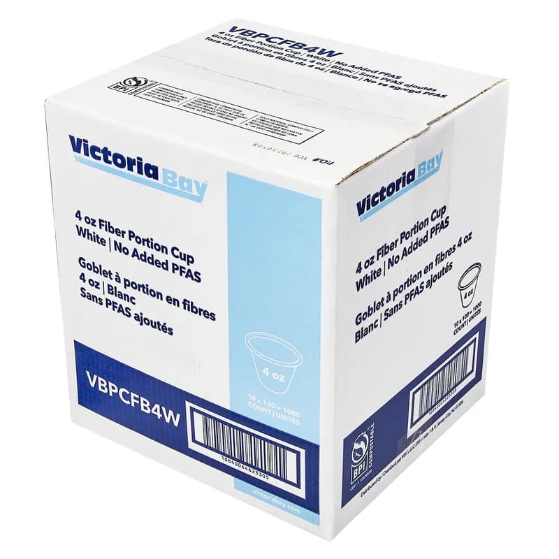 Victoria Bay Souffle & Portion Cup 4 OZ Pulp Fiber White 1000/Case
