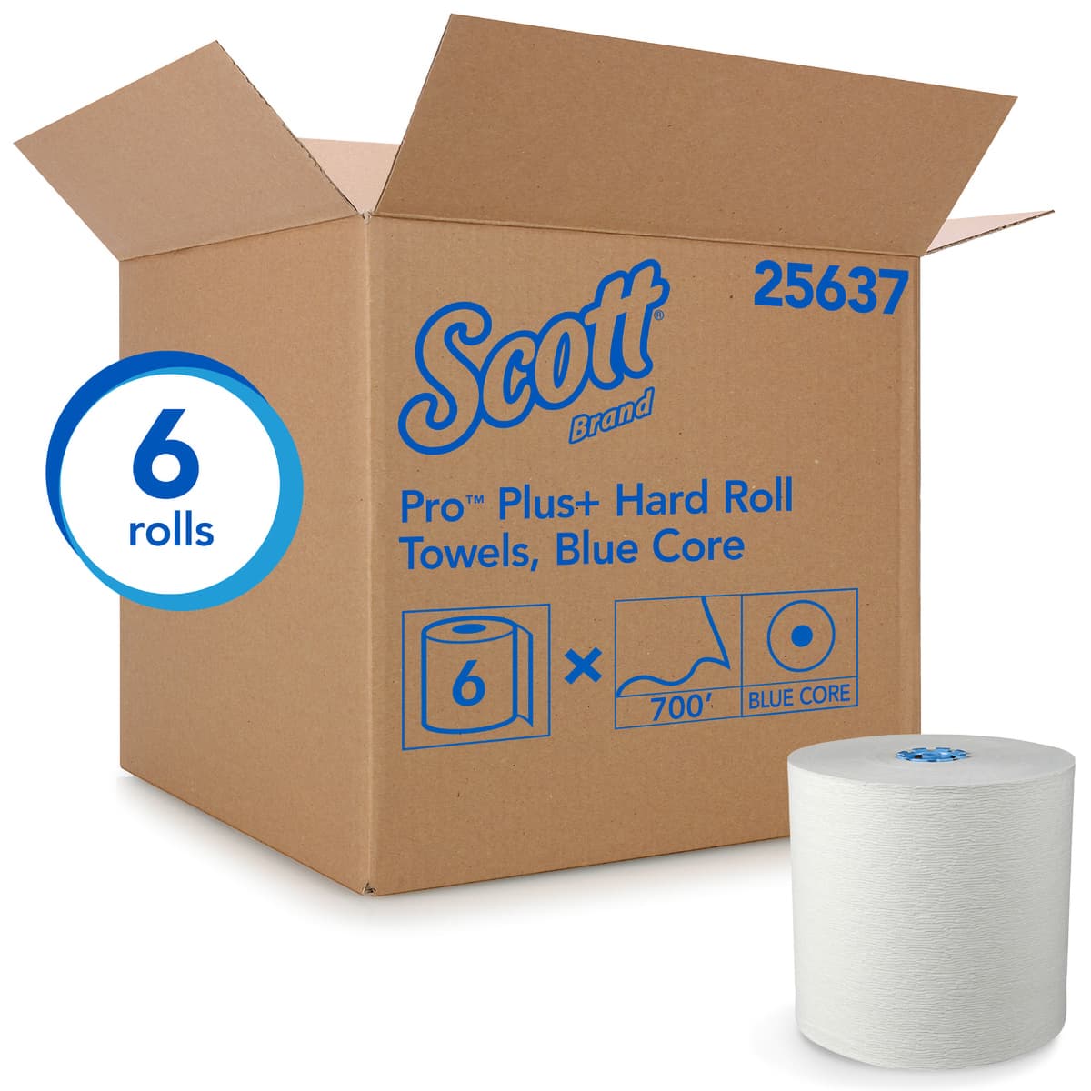 Kleenex® Roll Paper Towel MOD 7.5IN 700 FT White Blue Hardwound 1.75IN Core Diameter 6 Rolls/Case