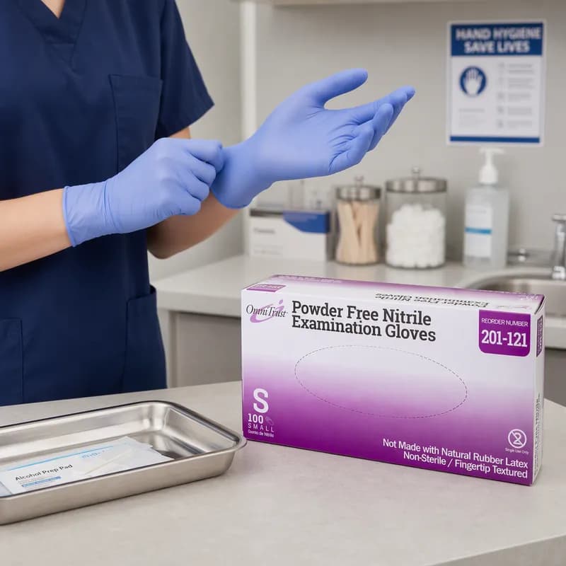 Examination Gloves Small (SM) Blue Nitrile Powder-Free 100 Count/Box 10 Box/Case 1000 Count/Case