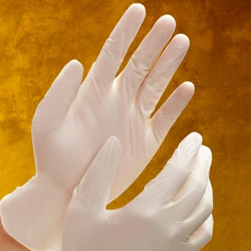 Safety Zone® Exam Gloves Large (LG) Beige 4MIL Vinyl Powder-Free Provides Tactile-Sensitivity 100 Count/Box 10 Box/Case