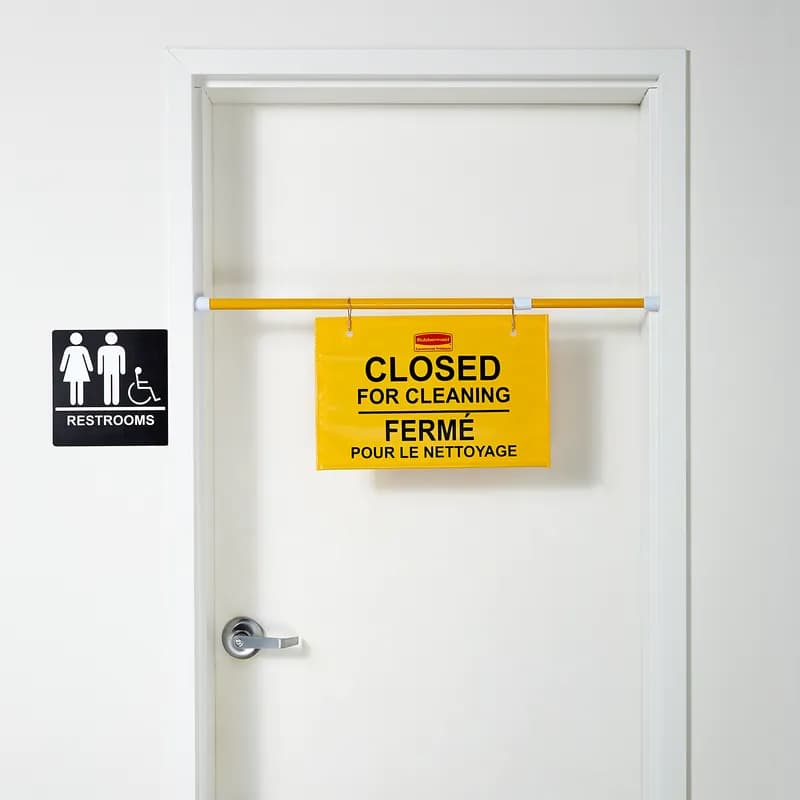 Cleaning Hanging Sign 13X27.75X13 IN Yellow Multilingual 1/Each