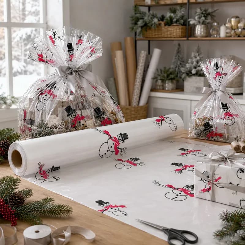 Multi-Purpose Roll 40IN X100FT Cellophane Multicolor Winter 1/Roll