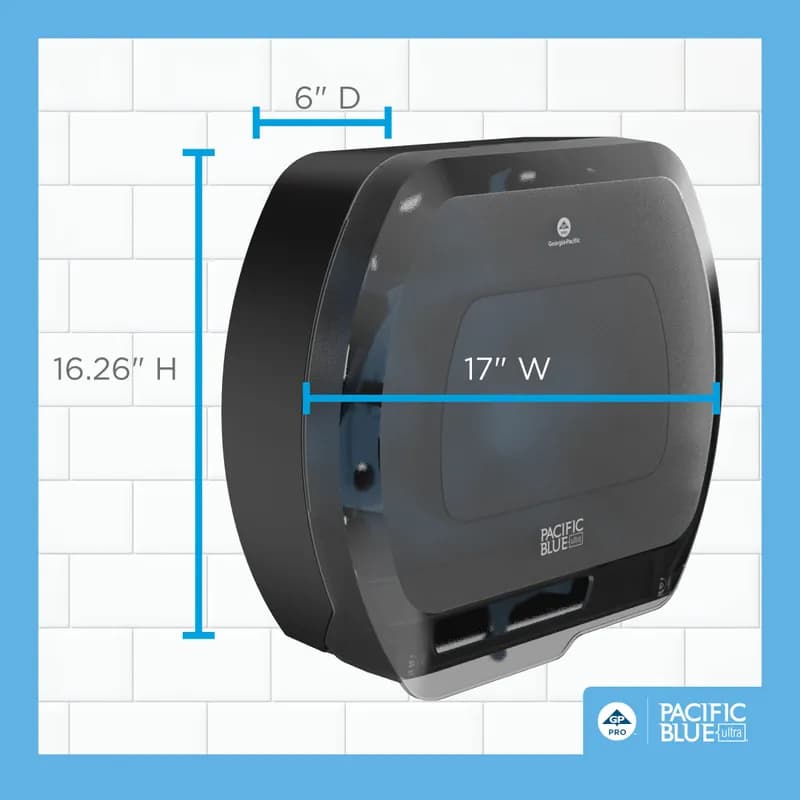 Pacific Blue Ultra™ Toilet Paper Dispenser 5.50X17.20X16 IN Smoke Gray 4-Roll Coreless High Capacity 1/Each