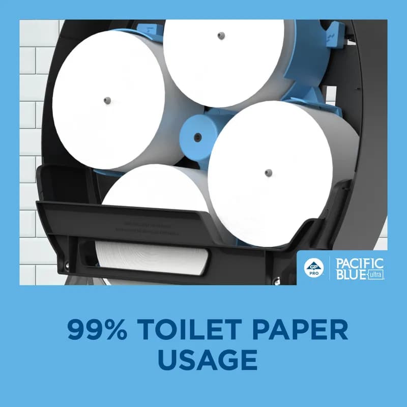 Pacific Blue Ultra™ Toilet Paper Dispenser 5.50X17.20X16 IN Smoke Gray 4-Roll Coreless High Capacity 1/Each