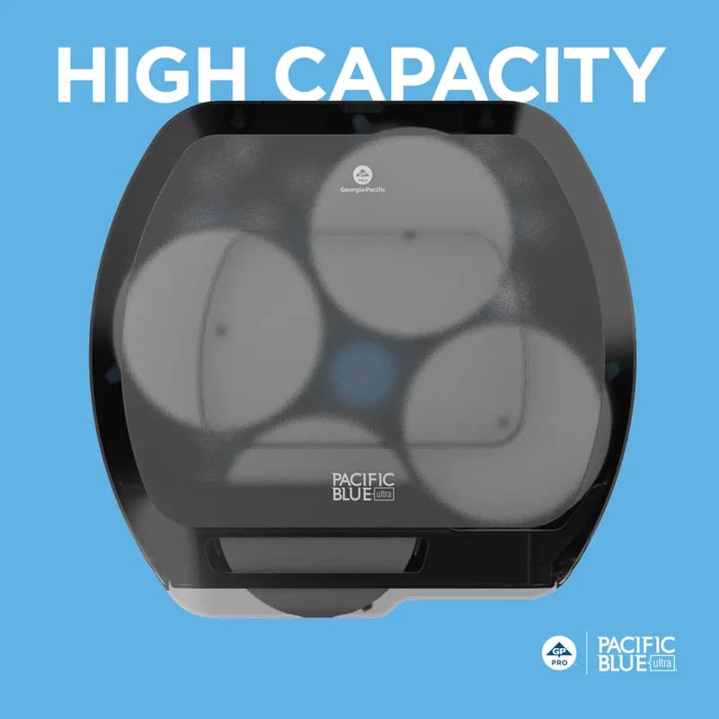 Pacific Blue Ultra™ Toilet Paper Dispenser 5.50X17.20X16 IN Smoke Gray 4-Roll Coreless High Capacity 1/Each