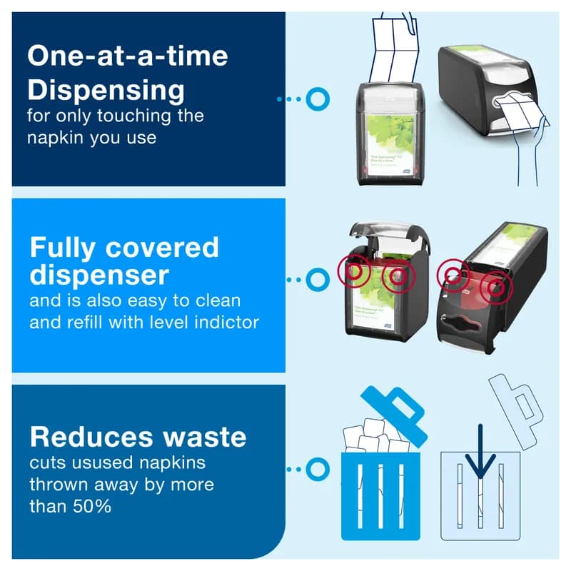 Tork Xpressnap® Napkin Dispenser 5.6X4.8X12.8 IN Black Plastic Countertop 1/Each