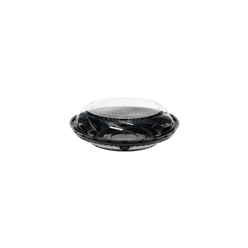 Pie Container & Lid Combo With Dome Lid 9X1.5 IN PET Clear Black Round Swirl 100/Case