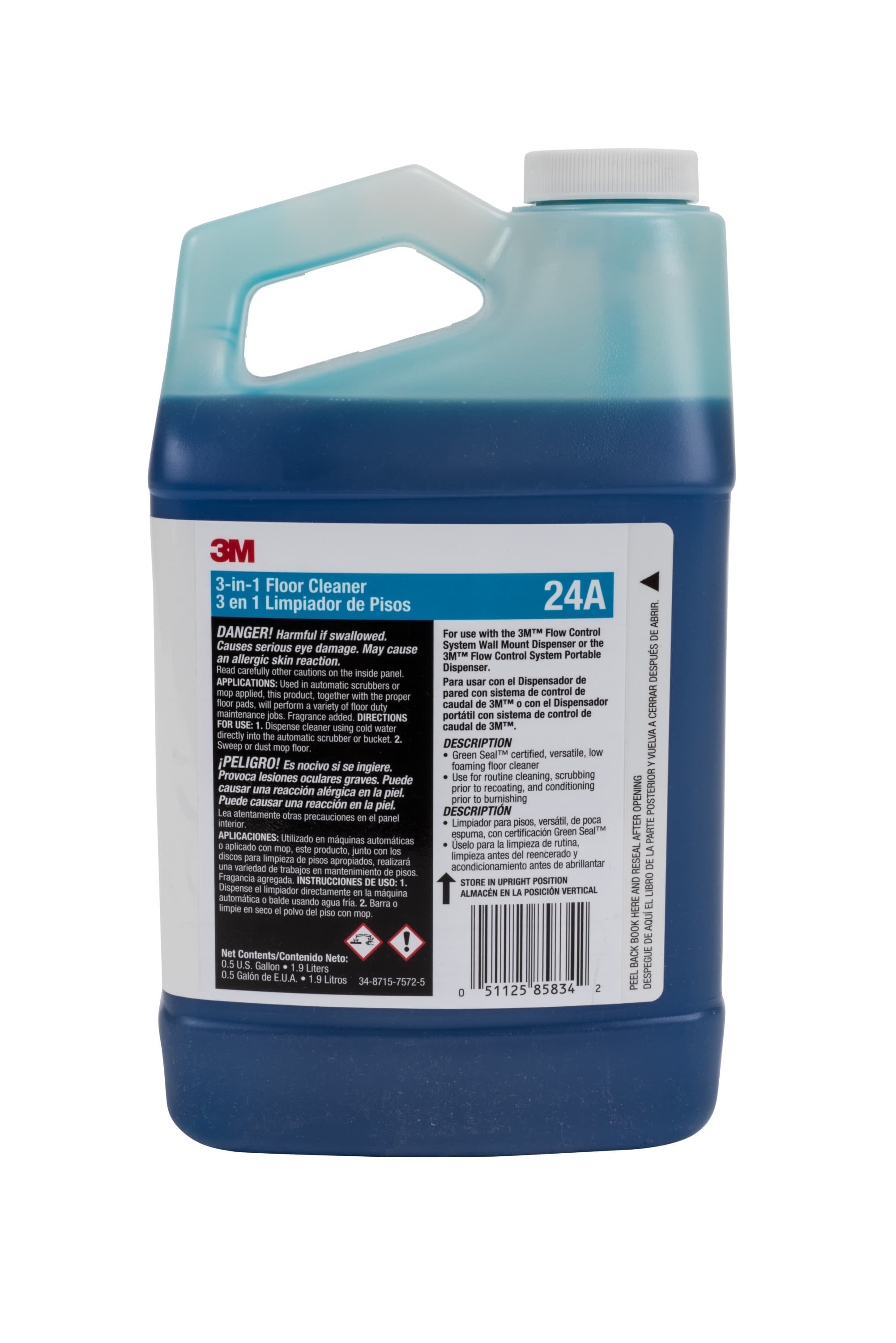 3M™ 24A Fresh Scent Floor Cleaner 64 FLOZ Concentrate No Rinse 1/Box
