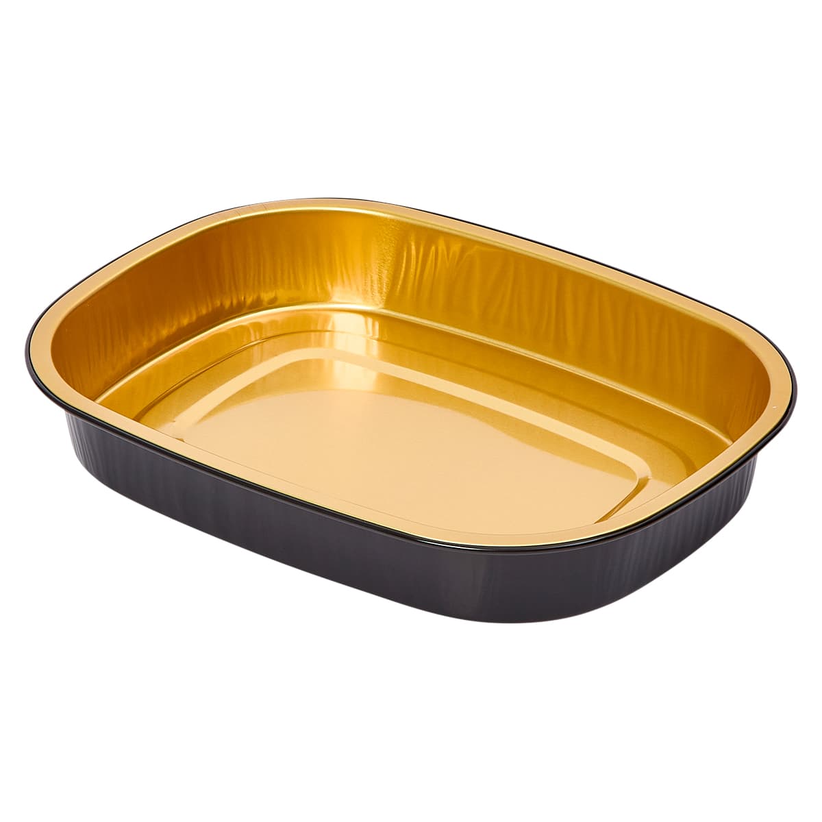 Victoria Bay Food Container 22 OZ Aluminum Black Gold Rectangle Freezer Safe 100/Case
