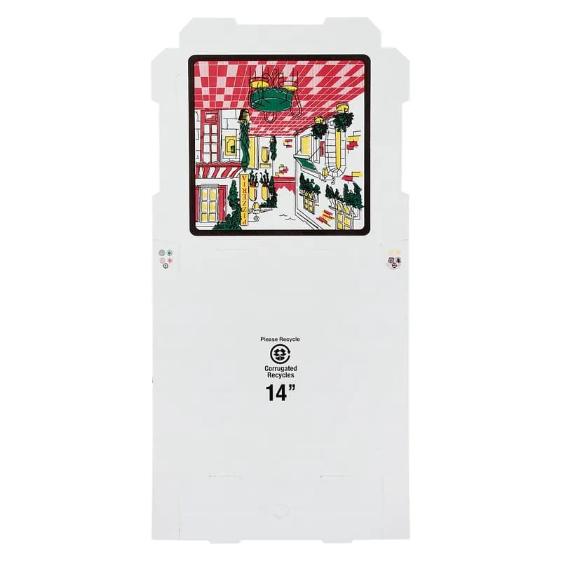 Victoria Bay Pizza Box 14X14X2 IN Corrugated Cardboard White Printed Square B-Flute 50/Bundle
