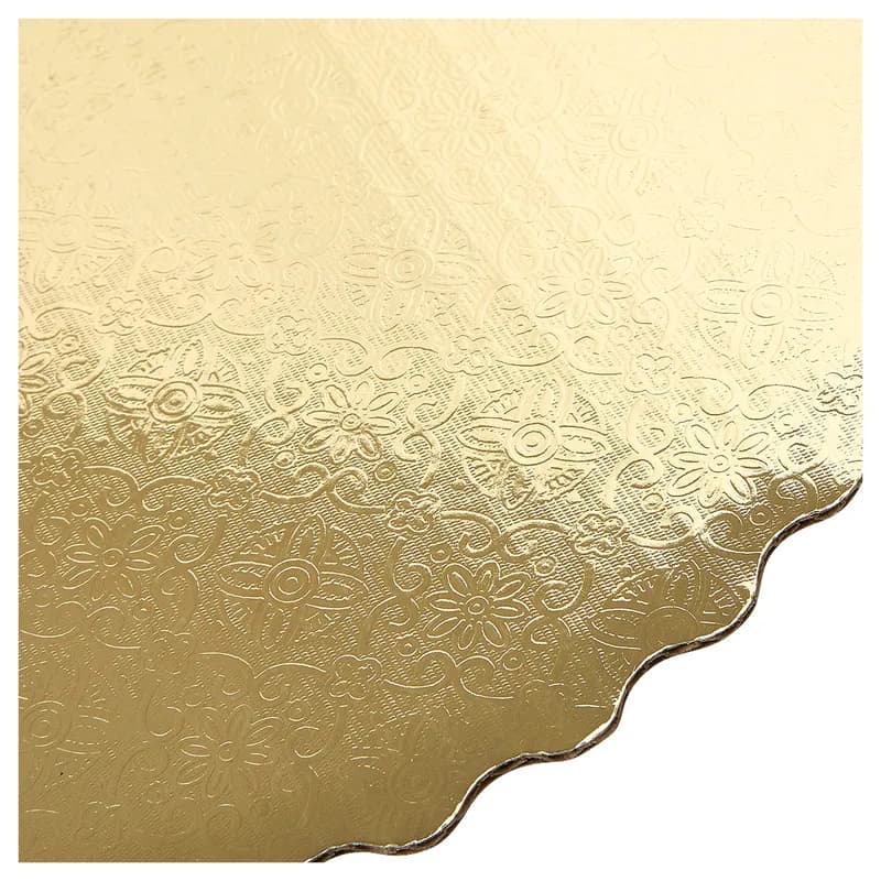 Victoria Bay Cake Circle 10 IN Paper Gold Round Scalloped 200/Case
