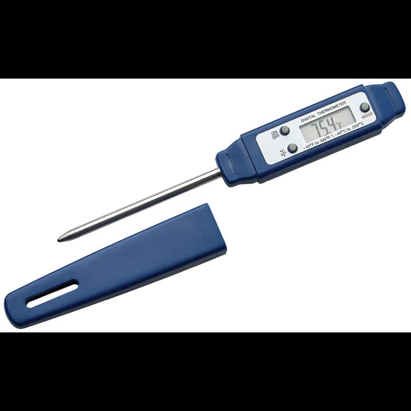 Thermometer ABS Digital Waterproof -58°F to 392°F Auto-Off Feature Hold Function LR44 .875 IN LCD Screen Pen Style 1/Each