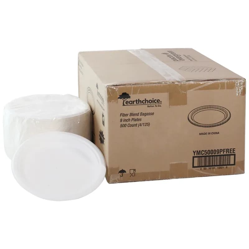Plate 8.9X0.8 IN Molded Fiber White 500/Case