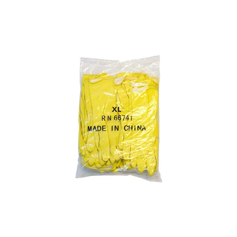 Safety Zone® Gloves XL 12 IN Yellow 16MIL Latex Flock Lined Rolled Cuff Diamond Grip 12 Count/Pack