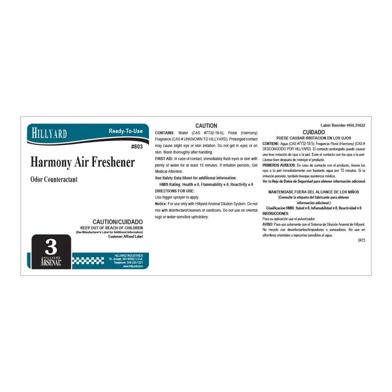 Arsenal® One #803 Harmony Product Label Paper 25/Pack