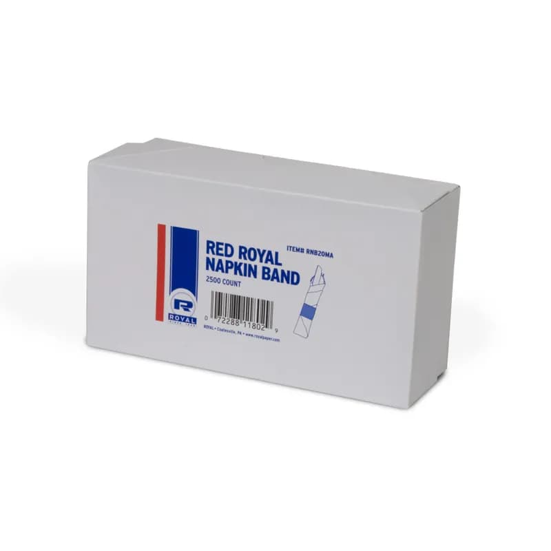 Napkin Bands Red Paper 2500 Count/Pack 8 Packs/Case 20000 Count/Case