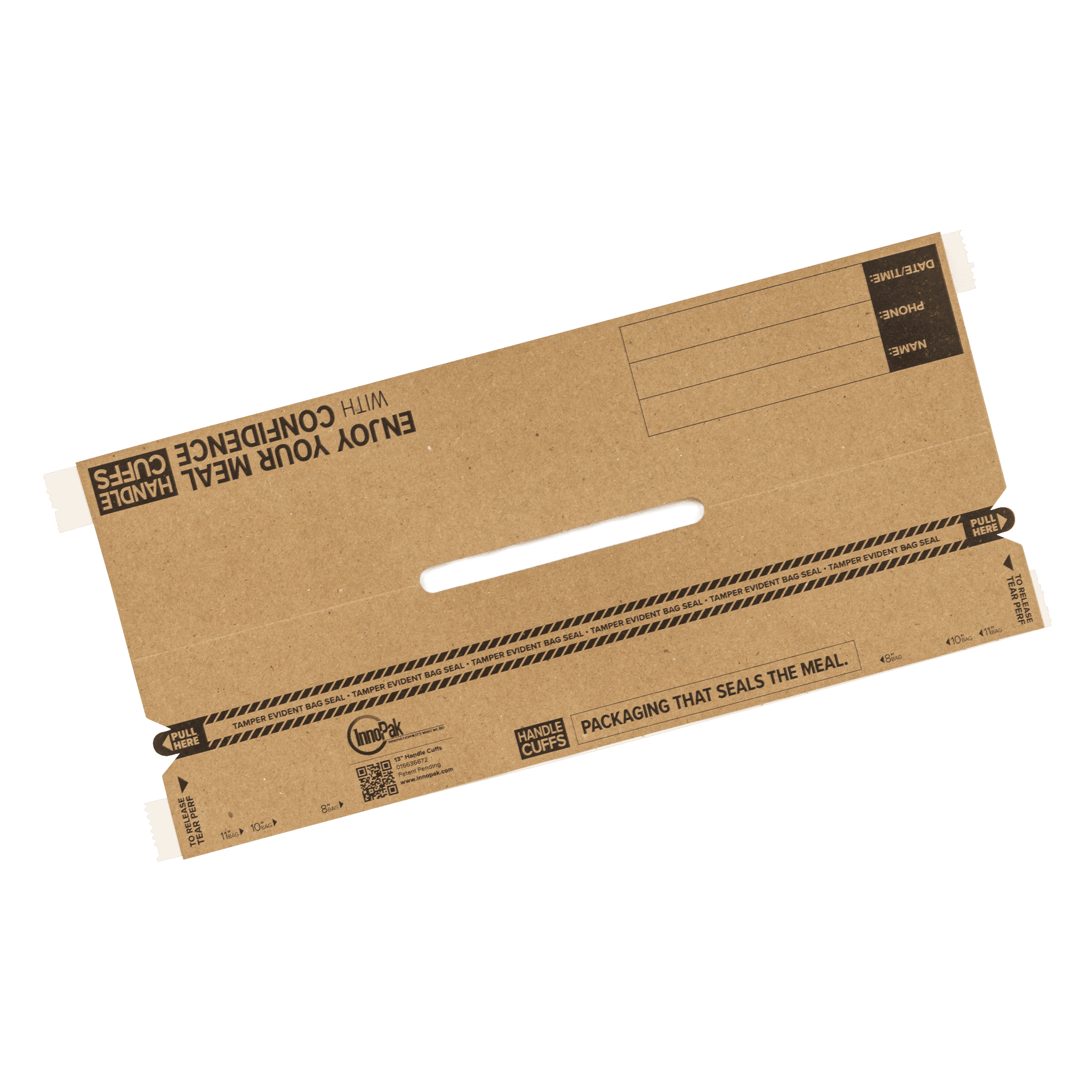 Handle Cuffs™ Bag Seal 13 IN Kraft With Tamper-Evident Closure 250/Case