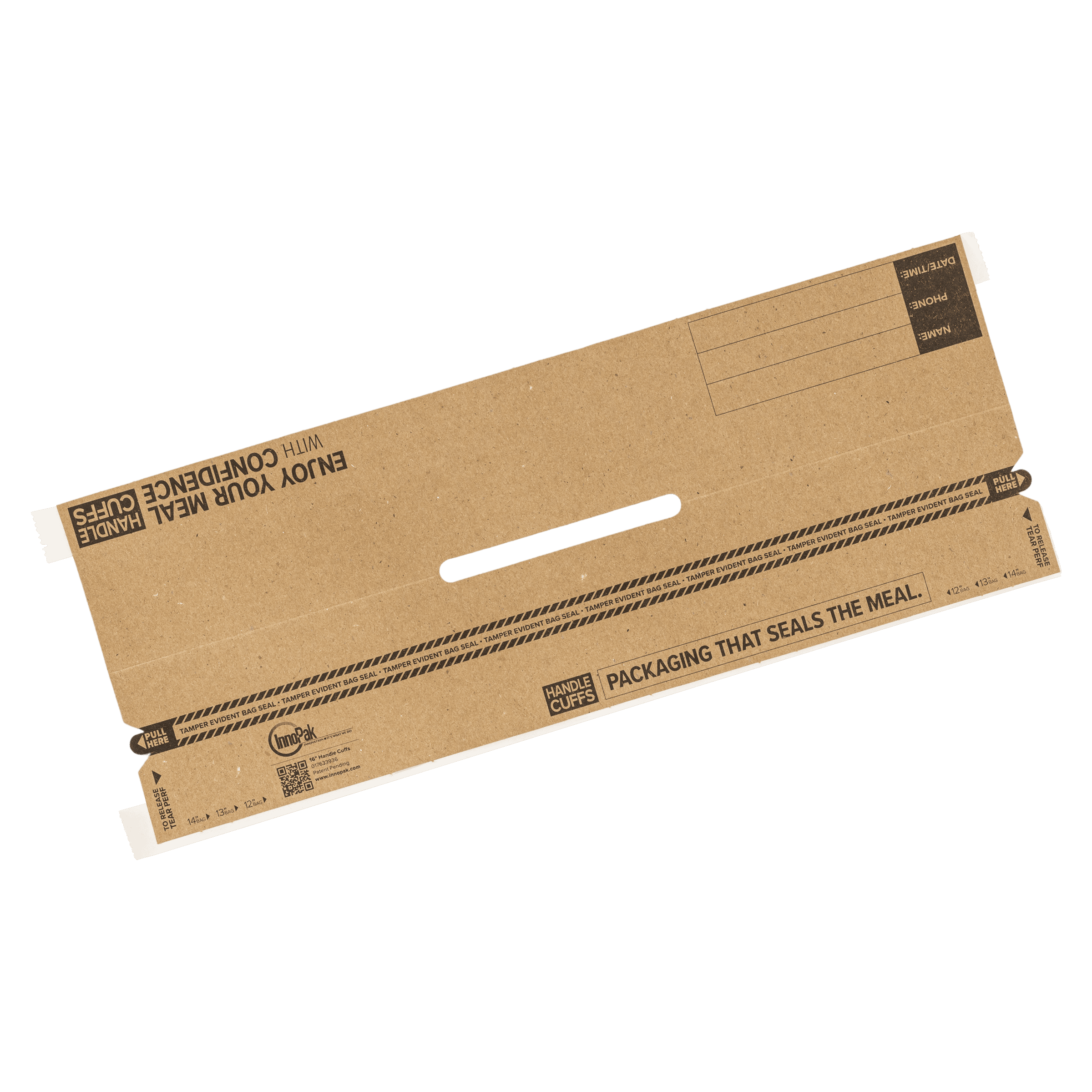 Handle Cuffs™ Bag Seal 16 IN Paper Kraft With Tamper-Evident Closure 250/Case