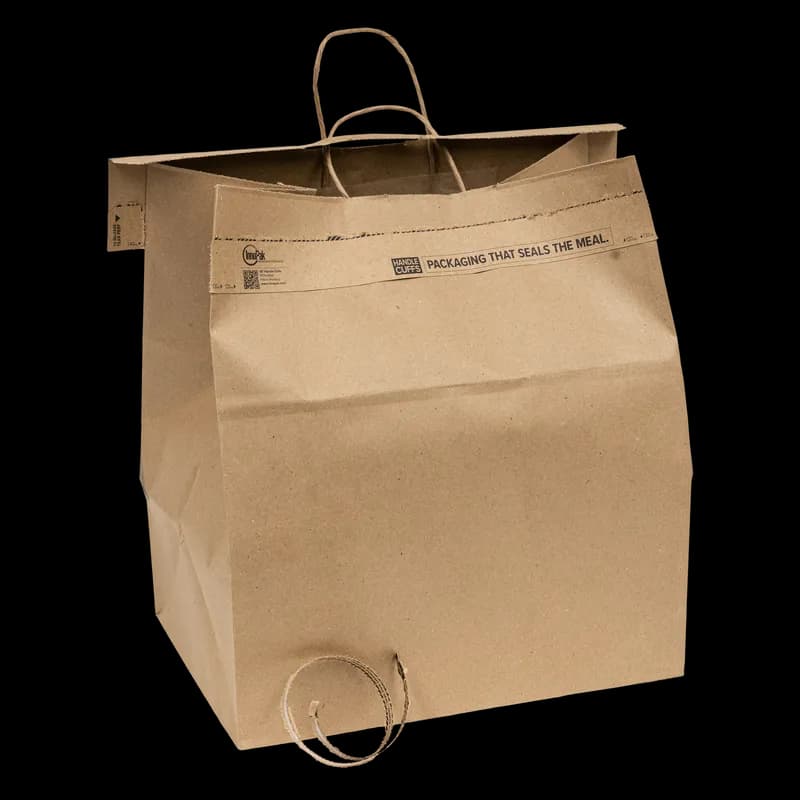 Handle Cuffs™ Bag Seal 16 IN Paper Kraft With Tamper-Evident Closure 250/Case